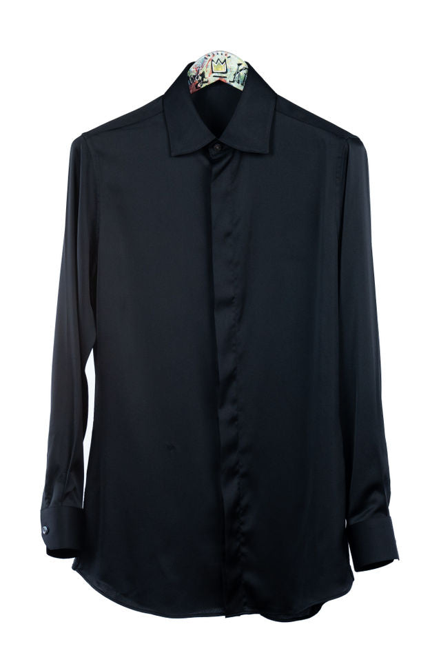 WOV Black Silk Dress Shirt – World of Vici